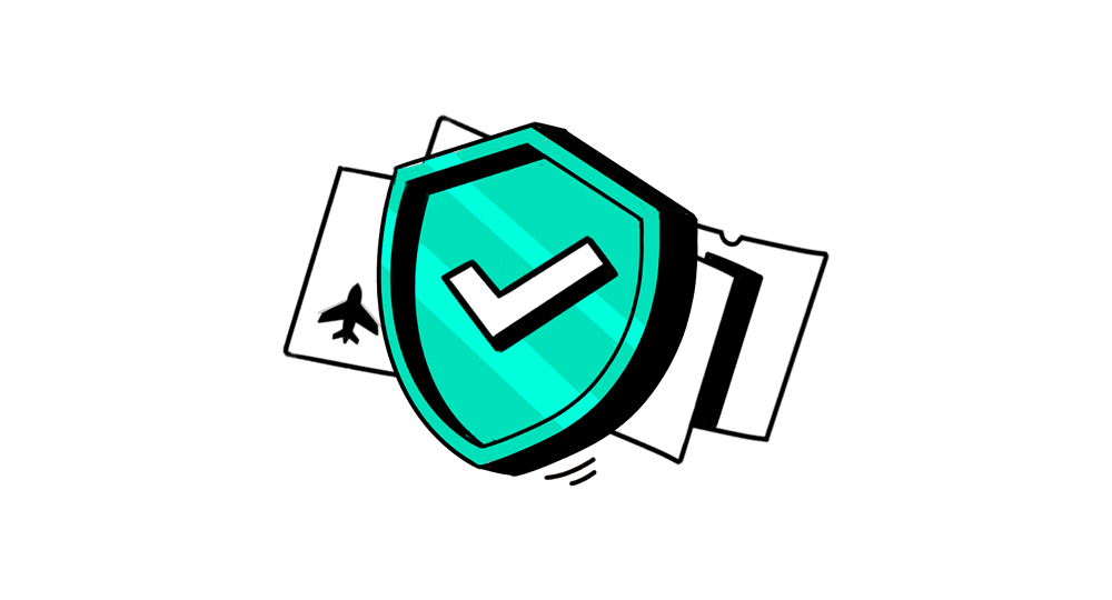 Skiplagged Guarantee shield illustration